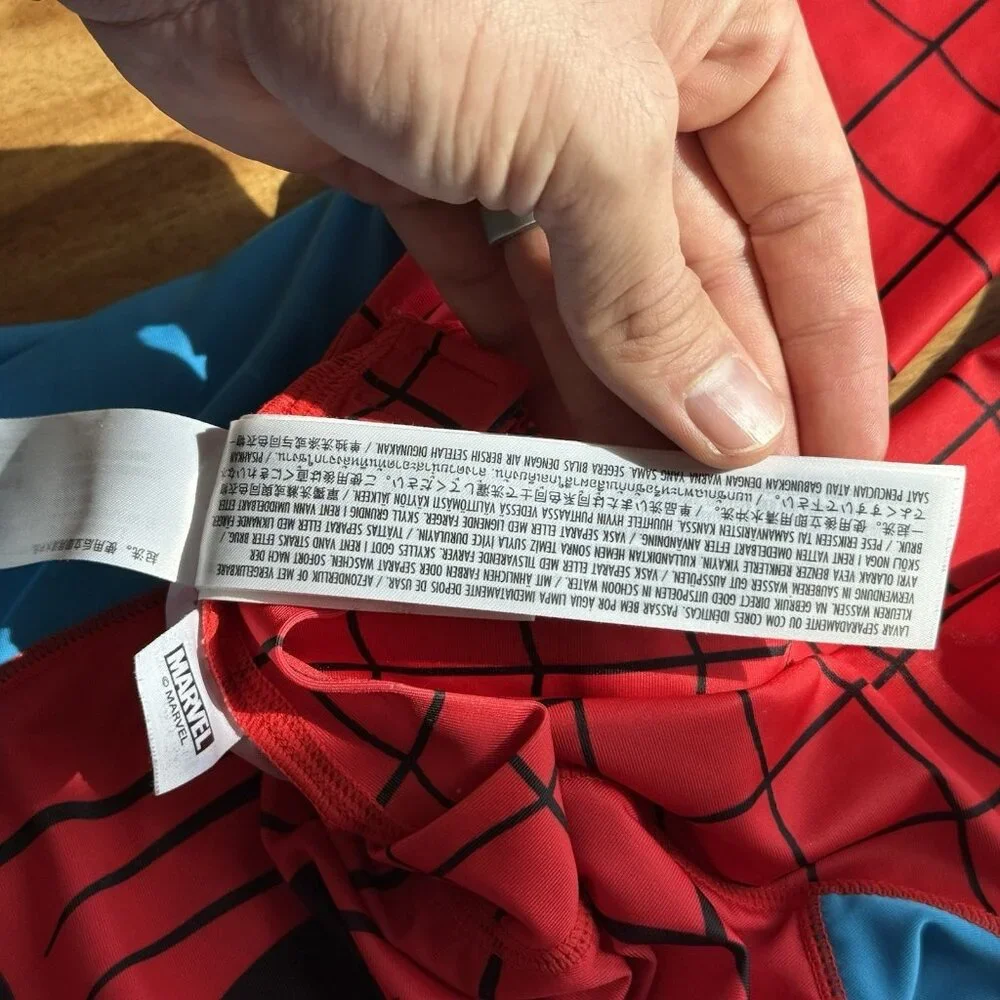 Disney Store Spider-Man Adaptive Swimsuit Rashguard‎ Sz Large *UPF 50+* Marvel